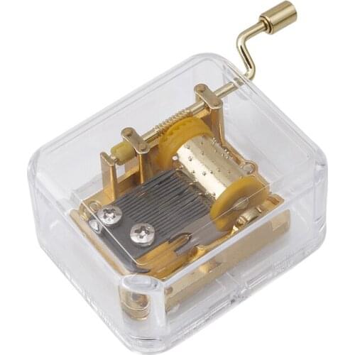 Acrylic Mechanical Movement Hand Crank Kids Girl Gift 7 Types Song Girls Great Mechanism Gift For Kids Wedding Gift Toy