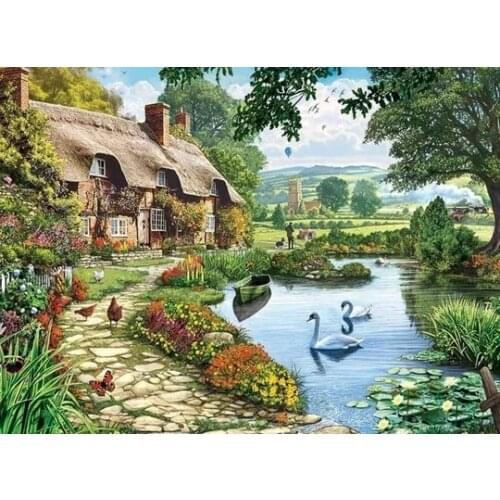 DIY spuare&round Meer swan diamond painting