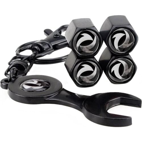 Car Accessories Wheel Tire Valve Stems Caps With Mini Wrench Keychain For Dongfeng AX7 H30 S30 DFSK Fengshen DFM Citroen Nissan