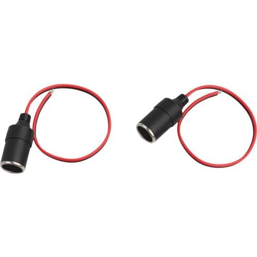 2 Pcs 12-24V Car Cigarette Lighter Charger Cable Female Socket Plug High Quality Car Cigarette Cable Accessories PVC&Copper Wire