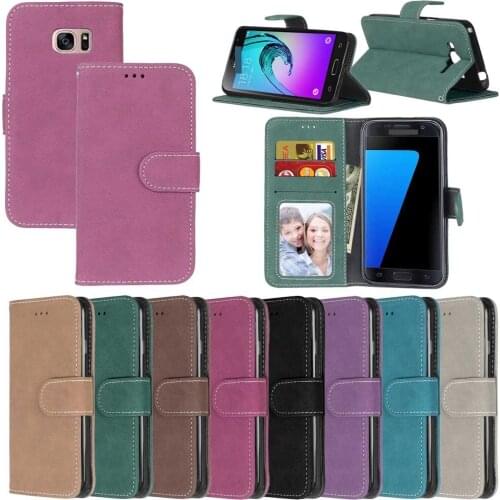 Case For Samsung Galaxy A3 A5 A7 2017 A320 A520 A720 Flip Cover Card Slot stand holder leather Frosted phone case funda coque