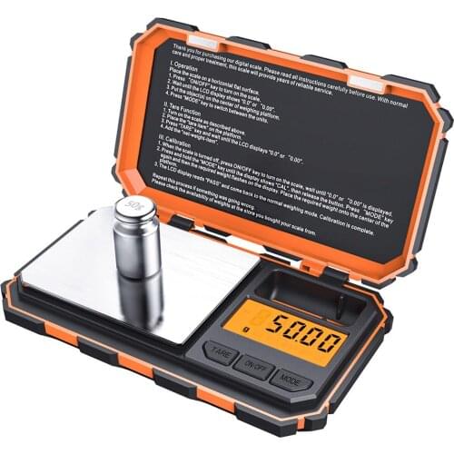 Digital Mini Scale 200g 0.01g Pocket Scale with 50g Calibration Weight Electronic Smart Scale for Food Tablets Jewelry