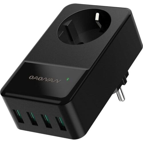 EU standard conversion plug with 4 USB Safety Protector multi-function mobile phone tablet fast charging European charger socket