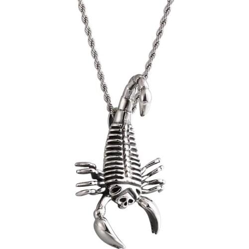 European and American hip-hop scorpion pendant necklace mens unisex hiphop item jewelry
