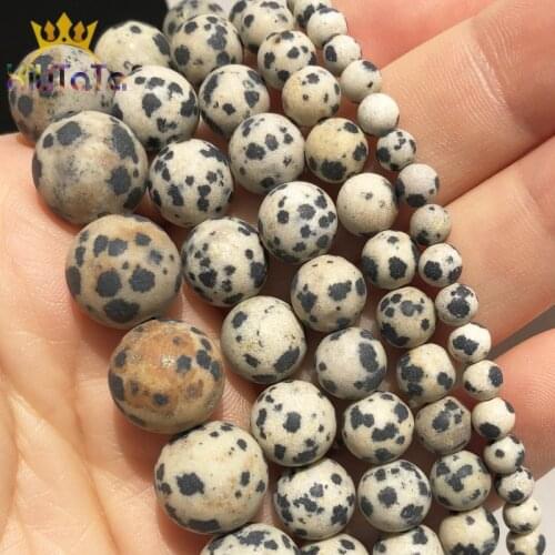 Natural Matte Yellow Spot Jaspers Stone Beads Round Loose Spacer Beads For DIY Jewelry Making Bracelet Accessories 15''Inches