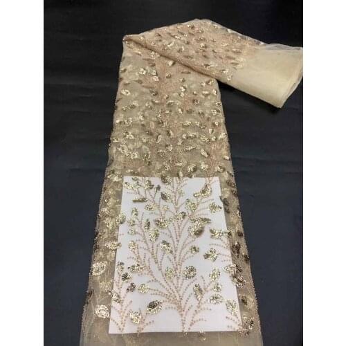 Lace Fabric Bead Tube Sequin Embroidery French Tulle Mesh DIY Design Wedding Dress Party Skirt Sewing Supplies 5 Yards Wholesale