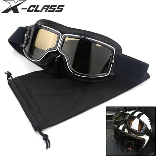 Motorcycle Sunglasses Retro Goggles Cruiser Chopper Bobber Helmet Pilot Goggle Leather Glasses for Harley Yamaha Honda Vespa BMW