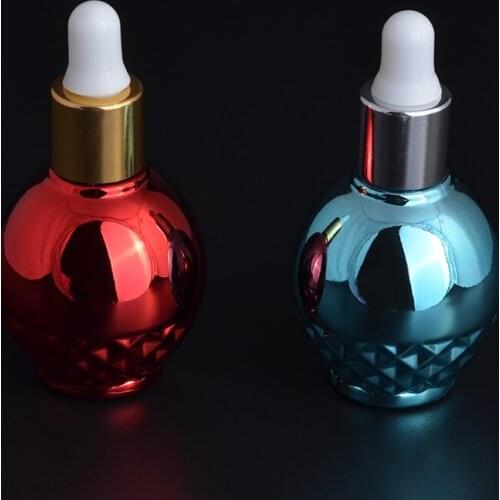 MUB - 13ml UV Glass Refillable Dropper Perfume Bottles for Traveler Empty Cosmetic Container Portable Essential Oil Bottle