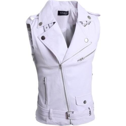 Male Leather Vest 2021 Good Quality Leather Vest Summer Sleeveless Pu Leather Motorcycle Waistcoat Men Slim Fit Size 2xl
