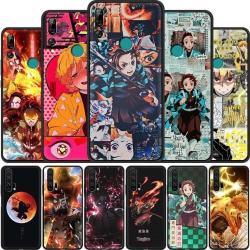 Soft Phone Case For Huawei P30 P40 Lite E P Smart Z Y6 2019 2021 P20 Pro Honor 20 9X Play 9A Cover Funda Demon Slayer Anime Sac