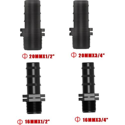 20 Pcs Sprinkler Irrigation16MM/20MM Barb Connect Water Hose connectors Pipe Joiner Drip System For 1/2" 3/4" Hose