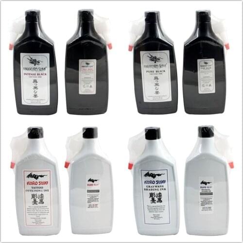 Tattoo Pure Black Ink Colors Permanent Makeup Pigment 360ml/bottle Outlining Shading Ink for Body Painting Art Supplies