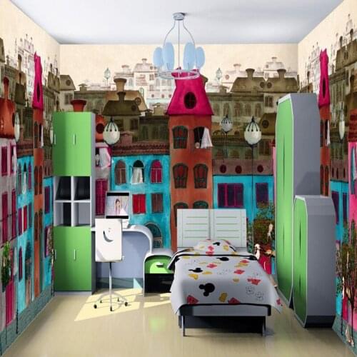 Custom 3d wall paper for kids room photo wall murals modern art graffiti street 3d room wallpaper landscape non-woven wallpapers
