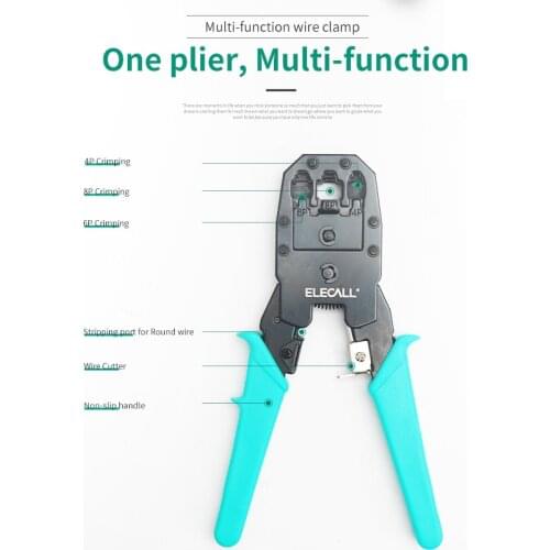 RJ45 Network Cable Crimper Set Cable Crimping Pliers Tool Kit 10 PCS RJ45 8P8C Connector