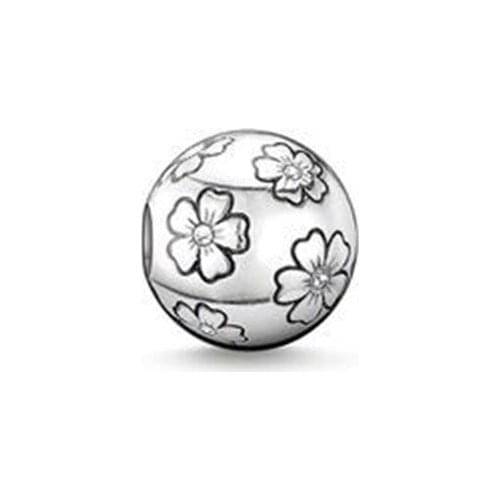 Sakura Floral Bead, Thomas Style DIY Karma Beads 925 Sterling Silver Ts Jewelry Accessories Fit Bracelet Necklace for Women Men