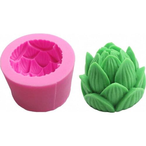 3D Lotus Flower Soap Mold Silicone Mold for Candle Chocolate Candy Silicone Molds for Soaps making Bombs Baking Fondant
