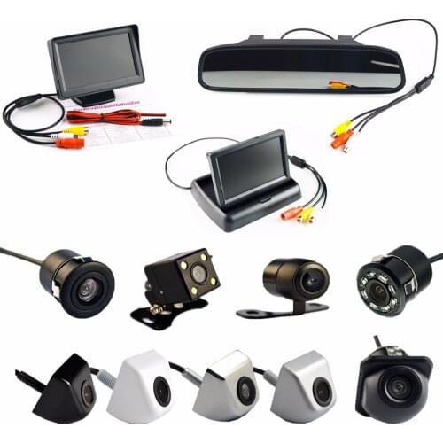 4.3 Inch Auto Parking System HD Car Rearview Mirror Monitor and 170 degrees Waterproof Car rear view camera