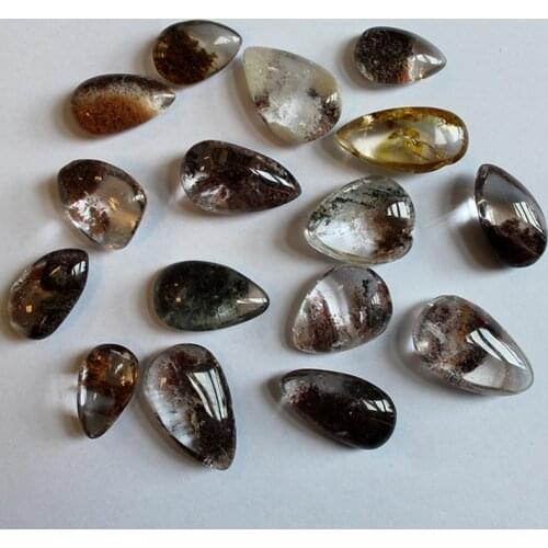 Random Natural Ghost Phantom Quartz Crystal Stone Gem Specimen Healing Stone Pendant 20*15MM