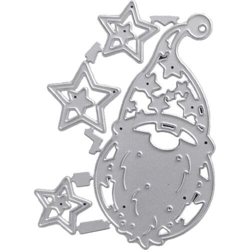Carbon Steel Scrapbooking Embossing Star Santa Claus Stencil, DIY Printing Steel Mould for Album Paper Card Making