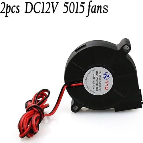 2pcs DC12V 24V Cooling Blast 5015 Air blower 50mm fans For Reprap Mendel Prusa I3 3D Printer Parts Turbo Brushless Anet A6 A8