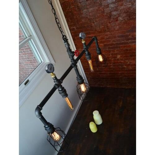 Loft Vintage Industrial American Country Water Pipe Edison Pendant Light Resturant Hotel Bar Home Decor Modern Lighting Fixture