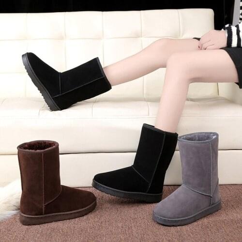 Women Snow Boots Warm Short Fur Plush Winter Ankle Boot Platform Ladies Suede slip on Shoes Female Comforty botas para mujer