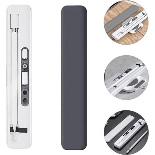 1 Pc Wireless Charging Storage Case Holder Compatible for Apple Pencil 1st Gen (Grey White)