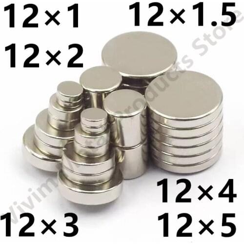 10 20 50PCS/Lot 12X1 12x1.5 12×2 12x3 12x4 12x5mm Magnet Hot Small Round Magnet Strong Magnets Rare Earth Neodymium Magnet