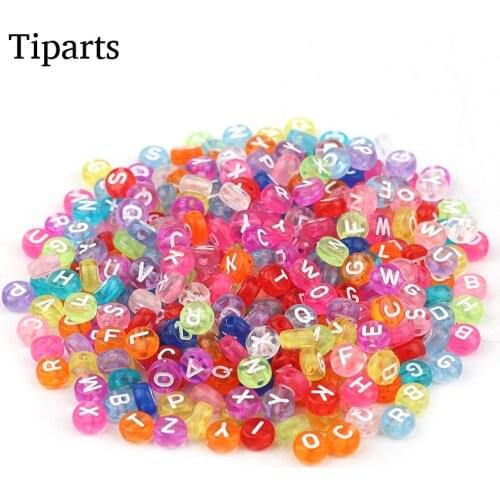 100pcs 7mm Mixed White Letter Acrylic Beads Square Flat Alphabet Spacer Beads For Jewelry Making Handmade Diy Bracelet Necklace