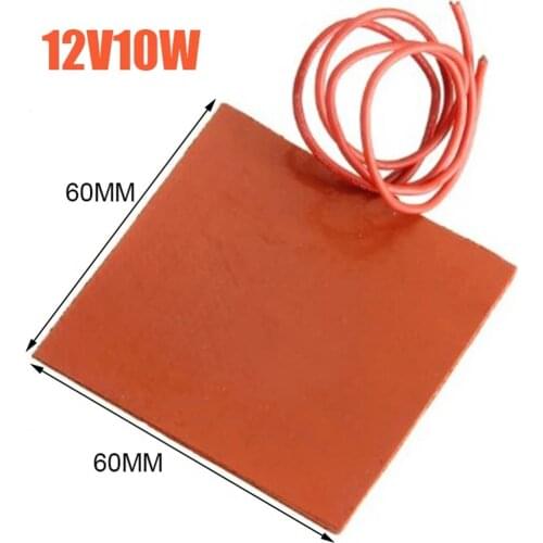 12V 10W 60*60mm Silicone Heated Pad Square Rubber Heating Mat Beekeeper Heating Flexible Waterproof Silicon Heater Pad Wire Heat