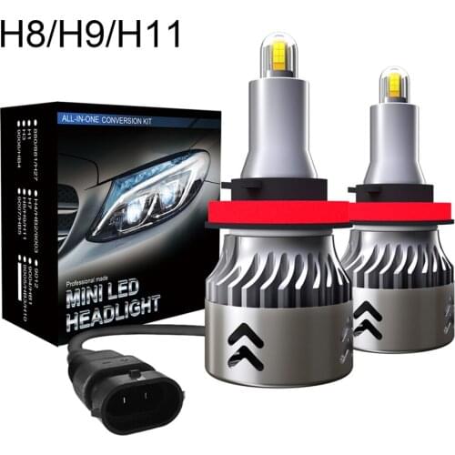 1904-LED Headlights Car Light Lampe Headlamp 2pcs/set 9600LM High Luminous Efficiency H8/H9/H11 2PCS 60W Super Bright Led Bulbs