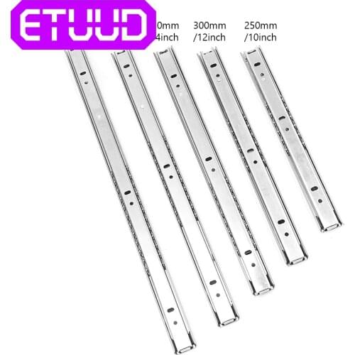 2pcs Kitchen Cupboard Drawer Slide Furniture Guide Rail Full Extension Fittings Cabinets Furniture Hardware Two-Section