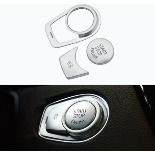 3pcs/set Car ABS Chrome Interior Engine Start Stop Push OFF Button Cover Trim For BMW 1 2 3 4 Series 3GT X1 2016 2017 2018