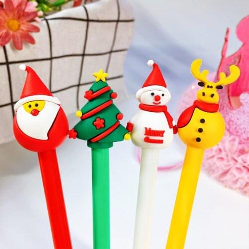 36 pcs/set Kawaii Santa Claus Cute Elk Snowman Gel Pen Student Drawing Writing Office school Creative Christmas Gift Black Pen