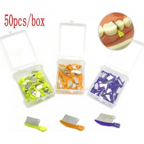 New Dental Wedge Knife Prime Teeth Interproximal Plastic Wedge Knife with Dental Stainless Steel Matrix 40 Pcs/box