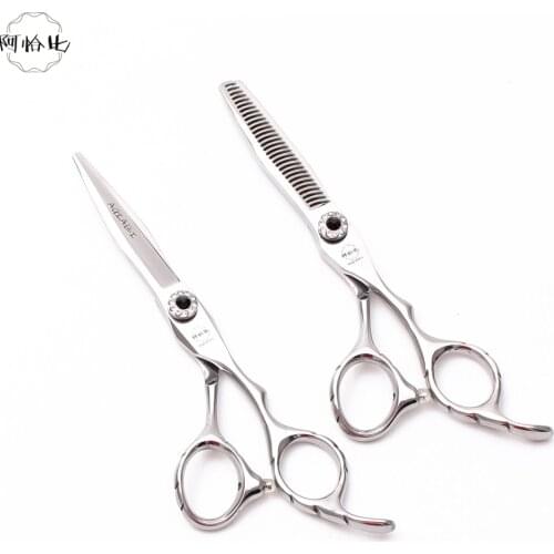 6.0" 440C QAIABI Professional Hair Scissors Hair Cutting Shears Thinning Scissors Salon Hairdressing Scissors Barber Makas A9009