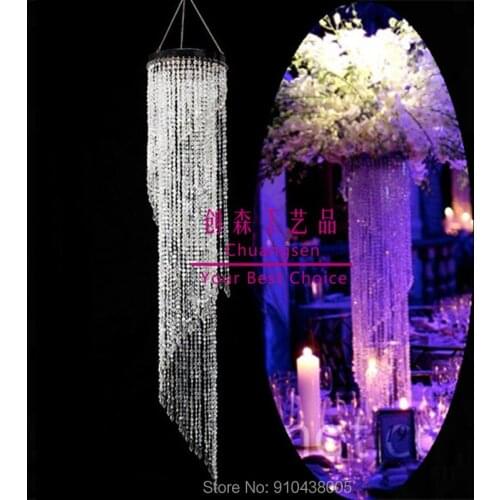 Acrylic Crystal Beads Pendant Garland Chandelier Wedding Centerpiece Party Decoration Table Centerpieces Home Deco Chandelier