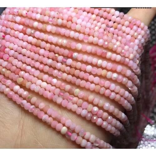 AAAA loose beads pink opal roundel faceted 2/3mm 14inch for DIY jewelry making FPPJ wholesale beads nature