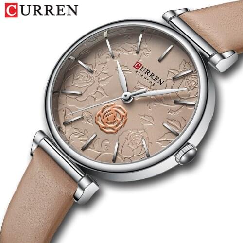 2020 New CURREN Women Top Brand Fashion Ladies Watches Leather Quartz Female Wrist Watch Ladies Gifts Clock Relogio Feminino