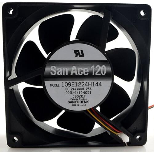 FOR Sanyo 109E1224H144 24V 0.25A 12CM double ball 12038 mute fan