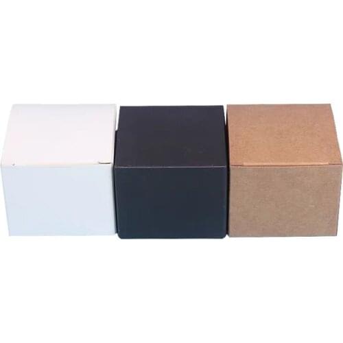 5pcs 4 sizes brown Carton Kraft Paper square paper Box,small white cardboard paper packaging box,Craft Gift Soap Packaging box