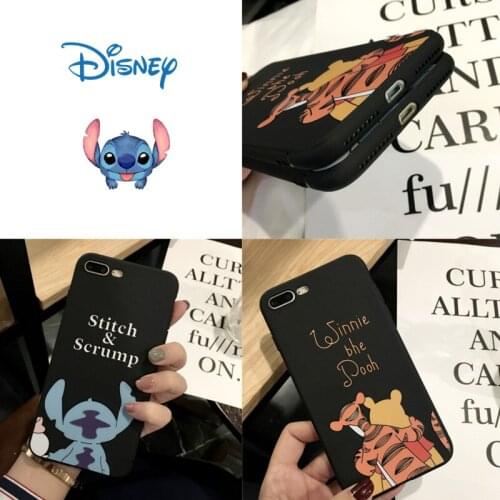 Disney Stitch Cartoon Frosted Silicone Phone Case Tigger Cute Anti-fall Soft Case for IPhone 7 8Plus X Xr Xs Max 11 12 Promax
