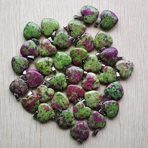 2019 Fashion good quality red and green treasure heart pendants charms for jewelry making 50pcs/lot Wholesale free shipping