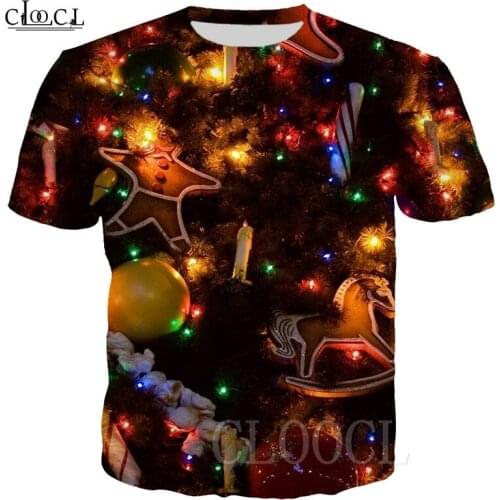 Fashion Merry Christmas Neon T-shirts Men/Women Tee Shirt Sportswear Casual Christmas 3D T Shirt For Girls Boys Oversized Tshirt