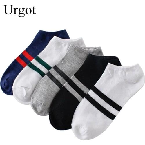 Urgot 3 Pairs/Lot Mens Socks Cotton Stripe Boat Socks All Seasons Summer Male Casual Harajuku Breathable Men Ankle Sock Meias