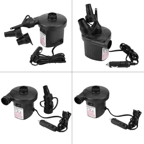 Car 12V quality ABS plastic Electric Air Pump Inflator Deflator for Boat Bed Mattress American Standard Plug with 3 pcs adapters
