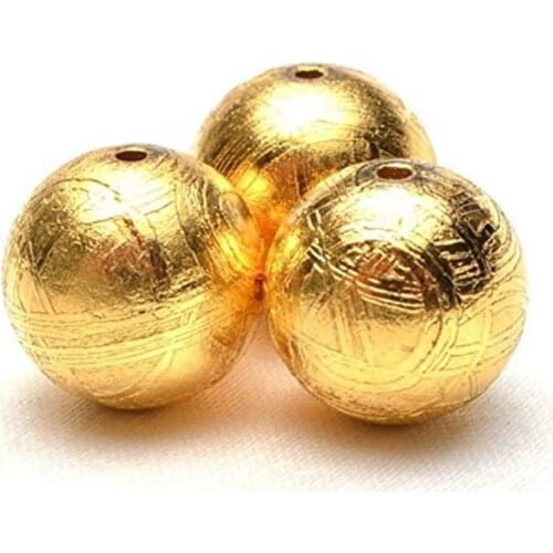 Natural Gibeon Iron Meteorite Moldavite Woman Man One Round Beads 24K Gold Power 8mm 12mm AAAAA