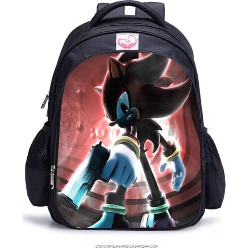 16 Inch Catoon Mario Bros Sonic Children School Bags Orthopedic Backpack Kids School Boys Girls Daily Mochila Infantil