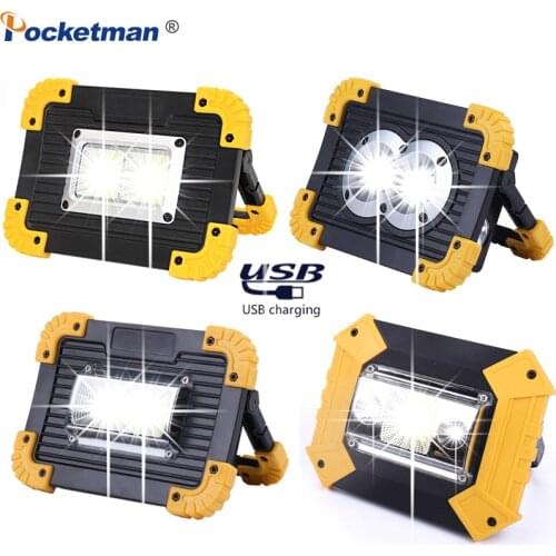 Portable LED Work Light Rechargeable Spotlight Waterproof Lamp 18650 Flashlight Powerful Torch For Outdoor Camping Hiking