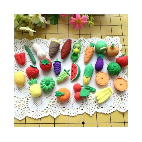 Rubber products Psychological sandbox Sandbox sandbox game Ting therapy Psychology model snack food fruit set 24pcs/set